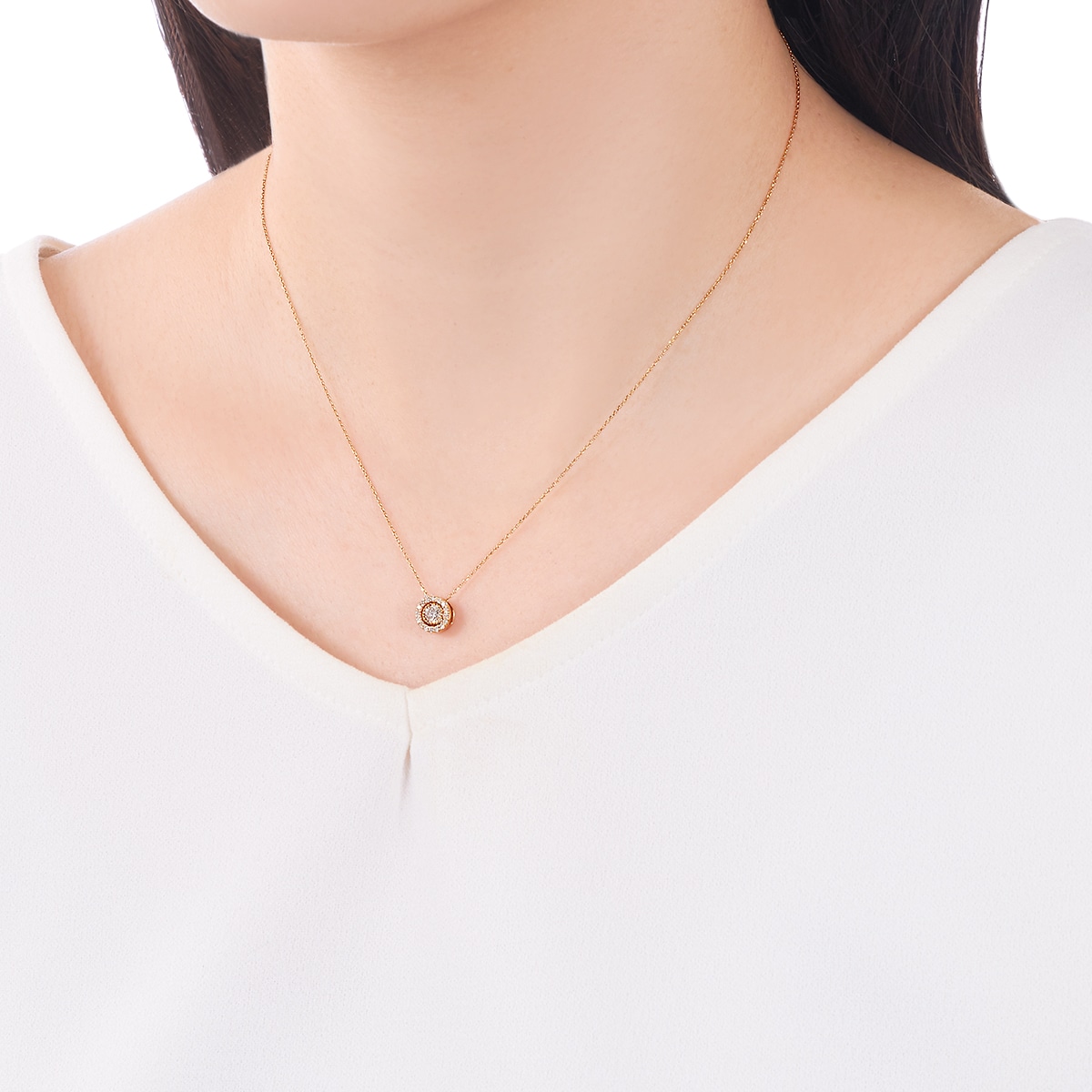 K18イエローゴールドダイヤモンドネックレス 