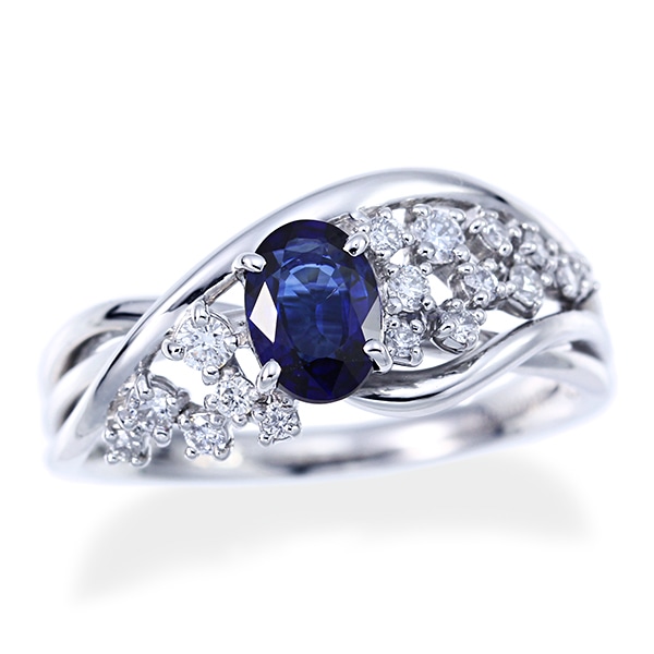 古典 指輪 カジュアル サファイヤ ブルー ワンポイント かわいい 上品 おしゃれ