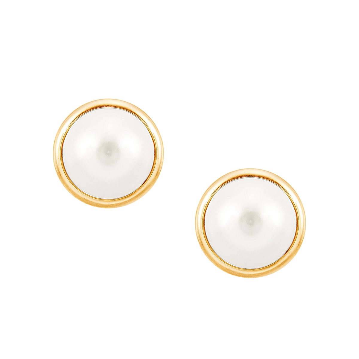 K18イエローゴールド淡水パールピアス（6mm）(RPE394-003)|TSUTSUMI