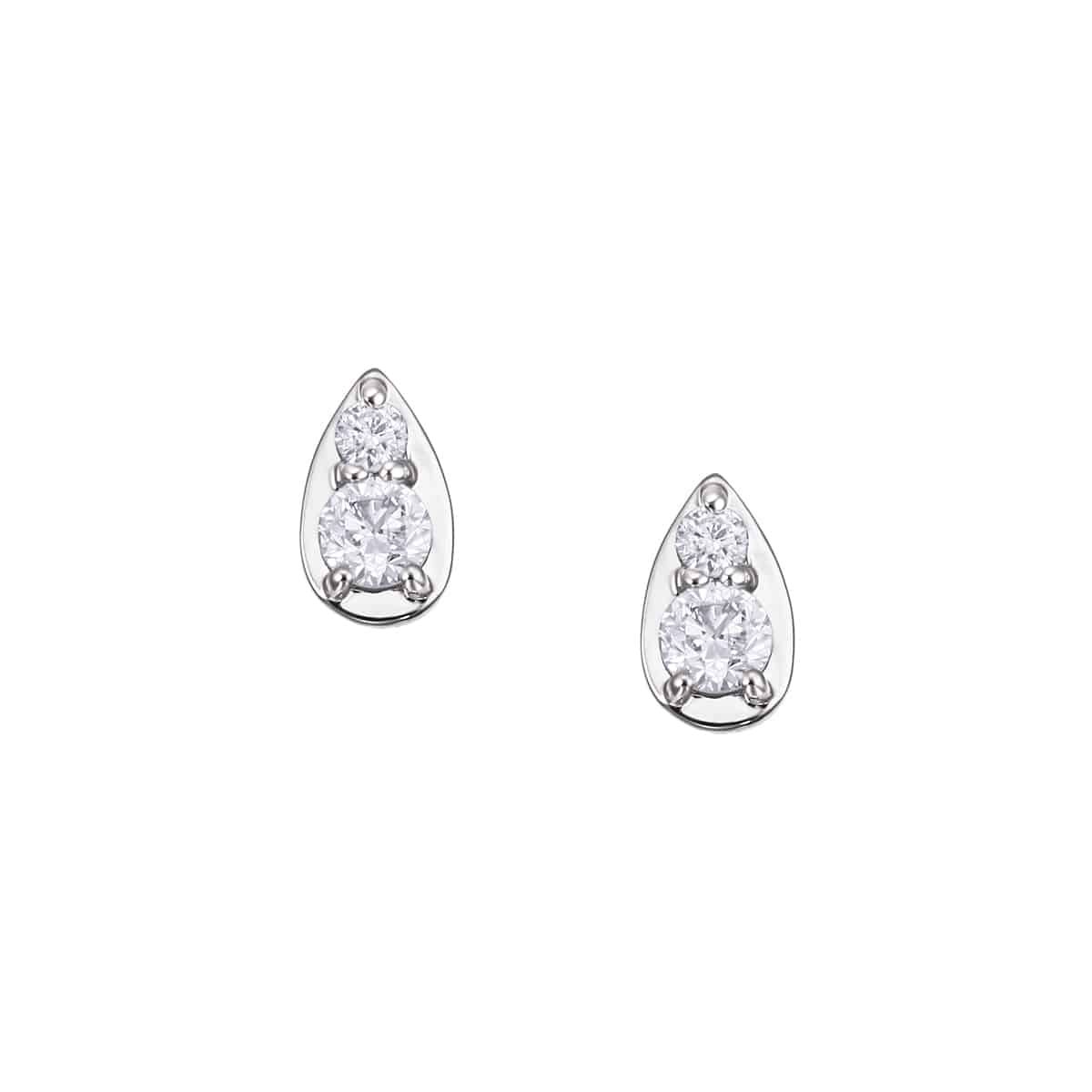 TSUTSUMIオリジナルブランド『Blessed Rain』の光を受けてきらめく『しずく』をダイヤモンドとメタルで表現したミニマルなデザインが美しいプラチナダイヤモンドピアス