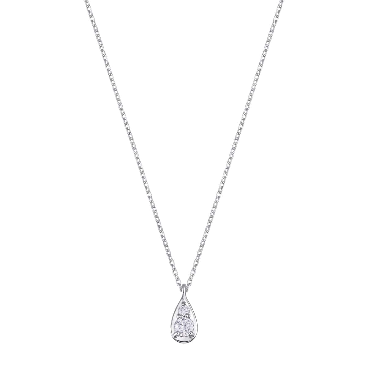 TSUTSUMIオリジナルブランド『Blessed Rain』の光を受けてきらめく『しずく』をダイヤモンドとメタルで表現したミニマルなデザインが美しいプラチナダイヤモンドネックレス