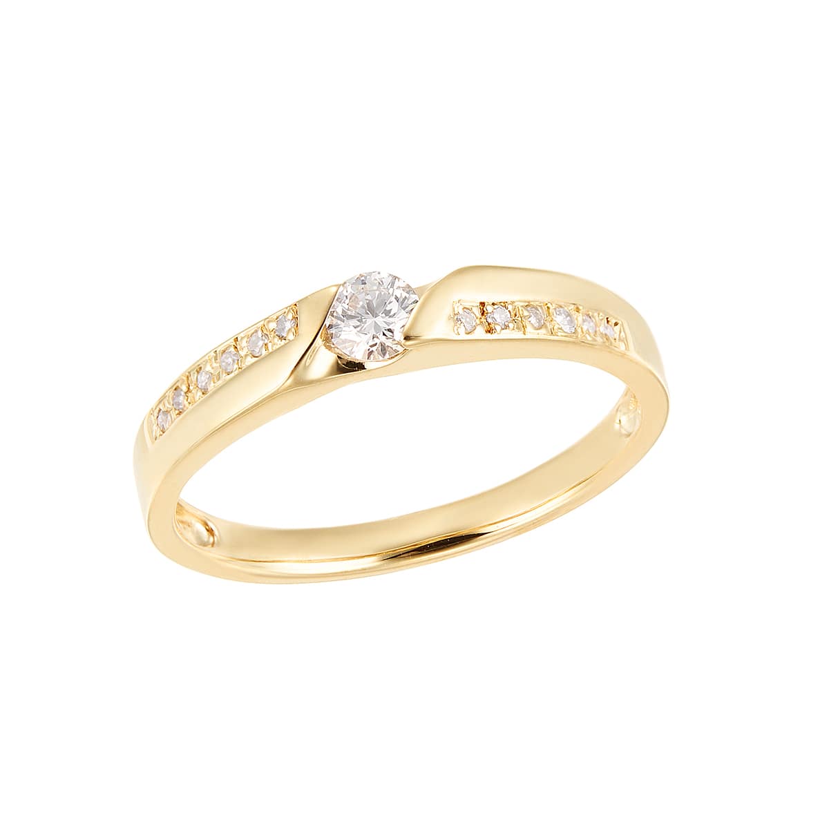 K10イエローゴールドダイヤモンドリング 