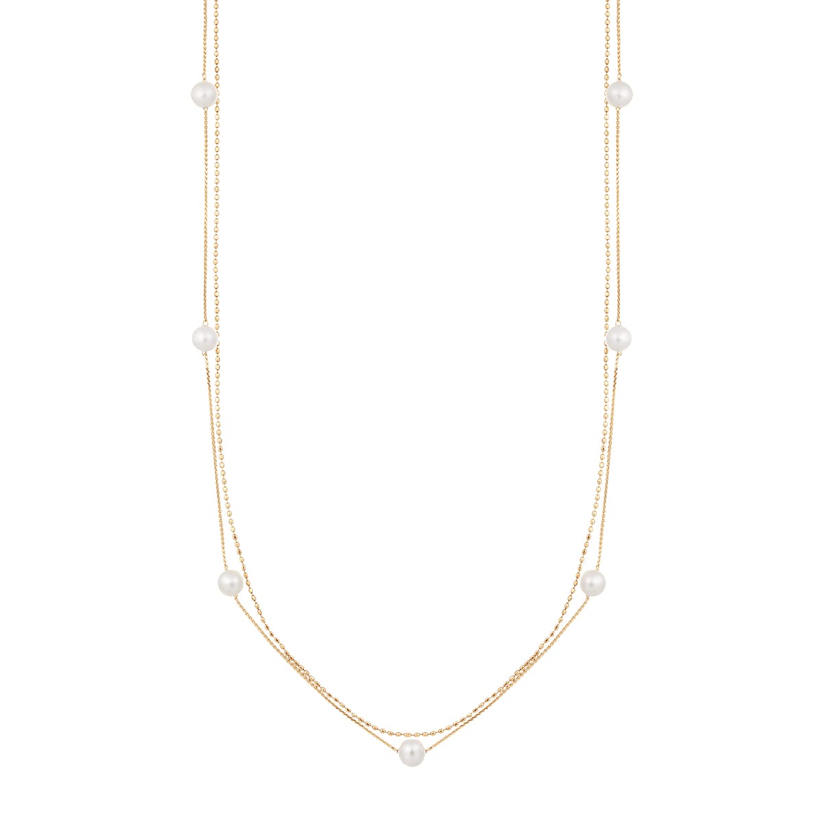 K10イエローゴールド淡水パールネックレス 