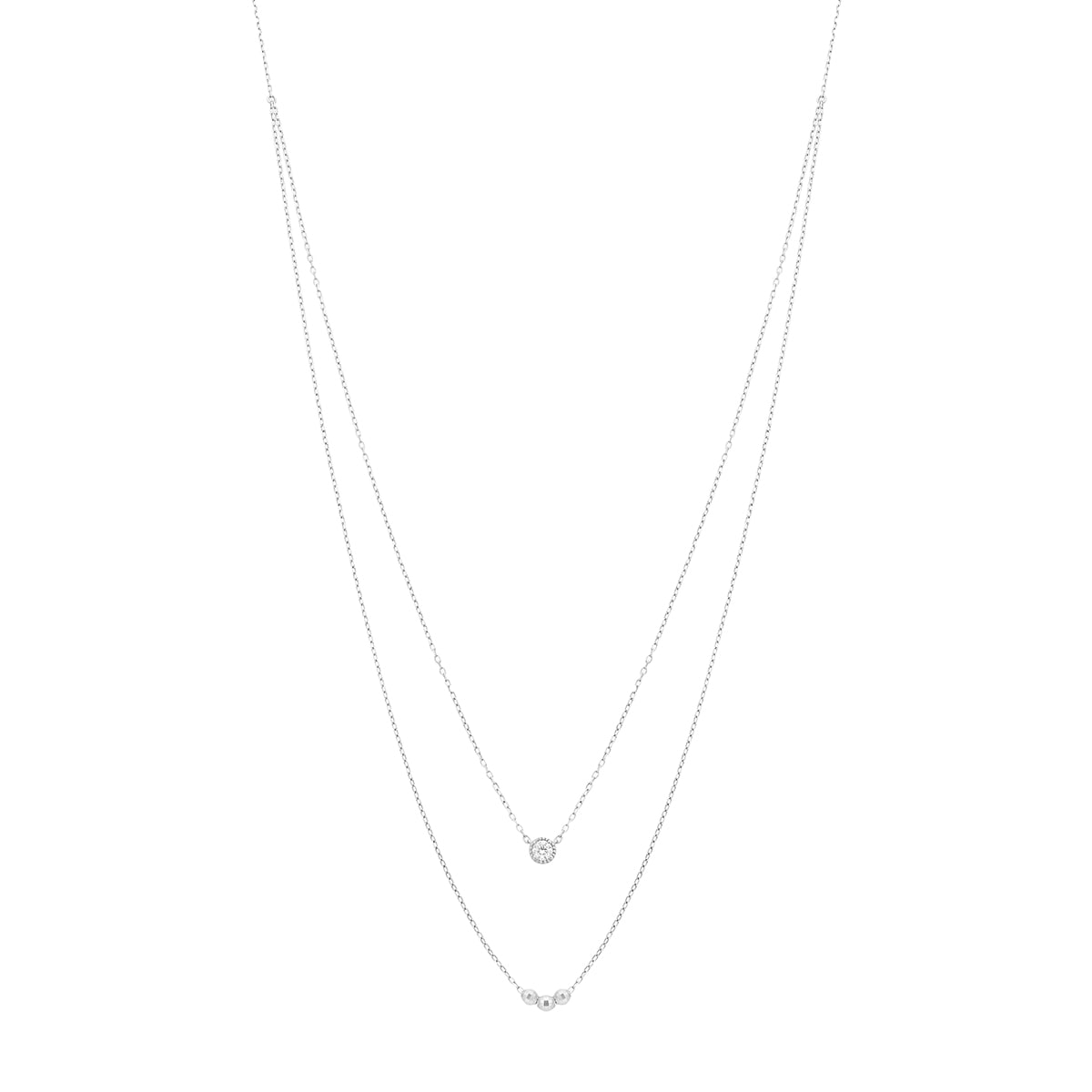 JEWELRY TSUTSUMI K10WG ダイヤ0.2ct ネックレス