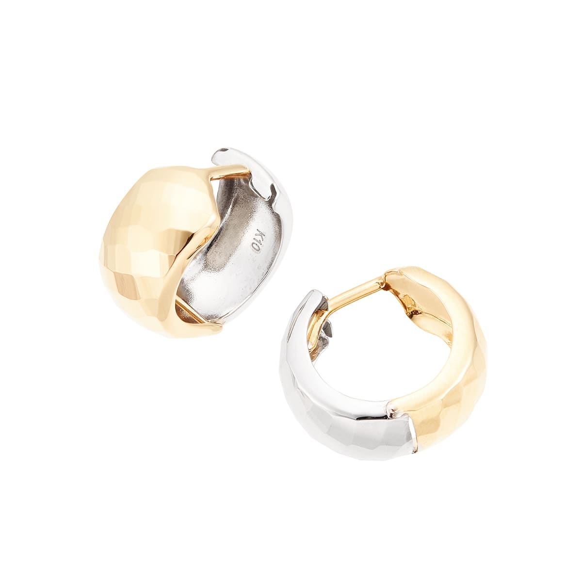 K10イエローゴールド/K10ホワイトゴールドピアス 