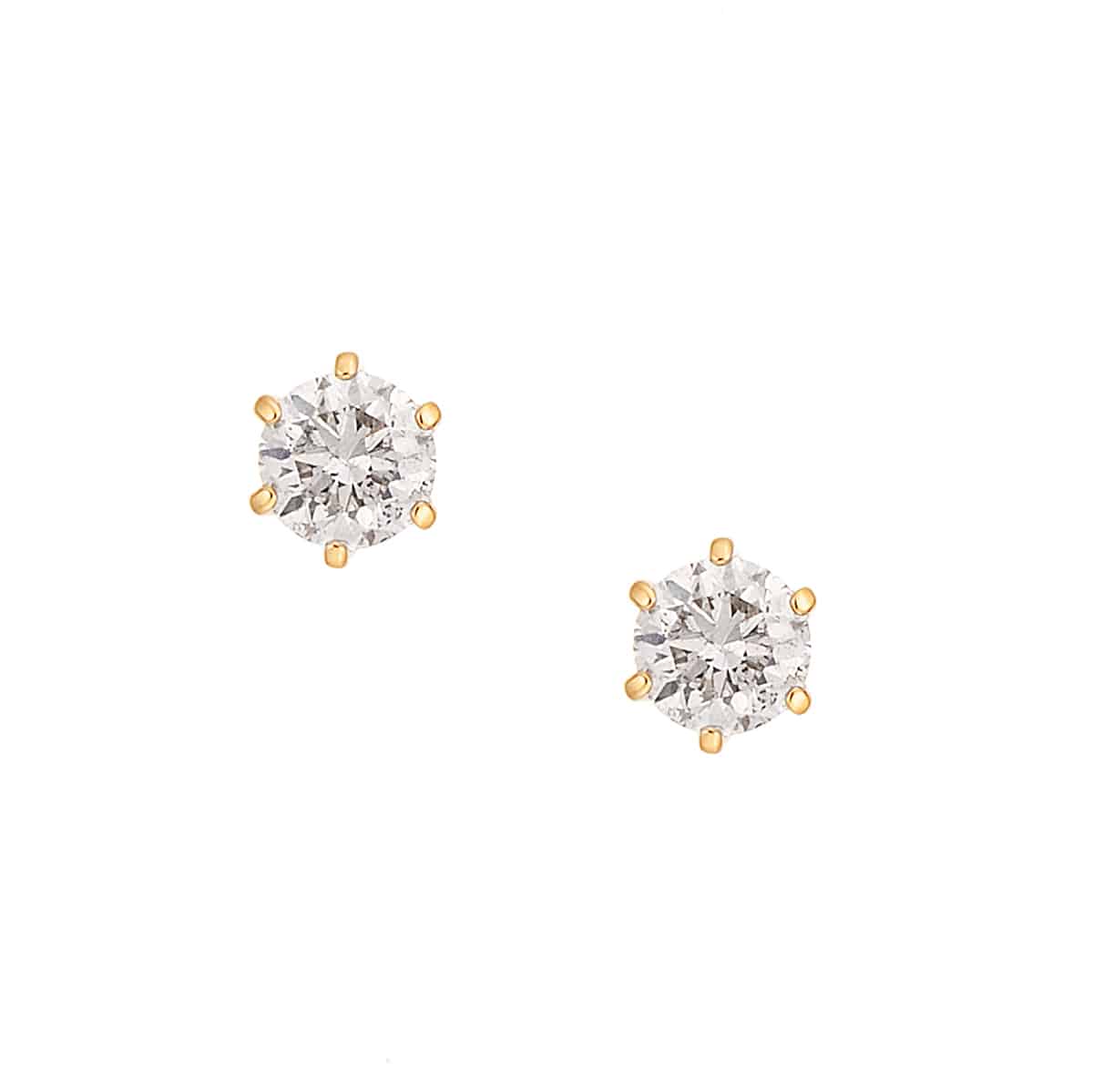 【リメイク】K18YG リボン ダイヤモンド ピアス 0.20CT