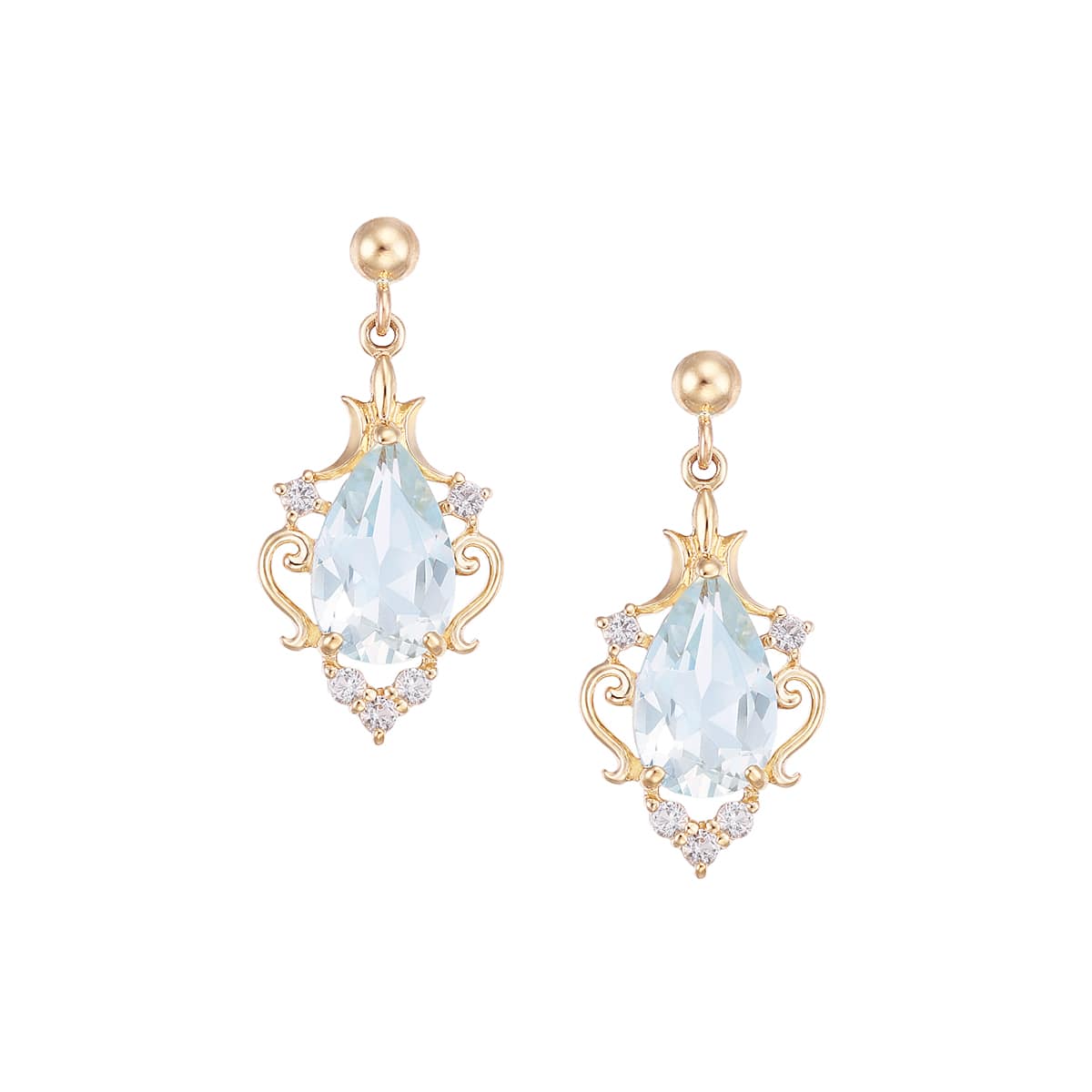 SU　アクアマリン　ピアス　gigi K10イエローゴールドアクアマリンピアス(RPE531-004)|TSUTSUMI