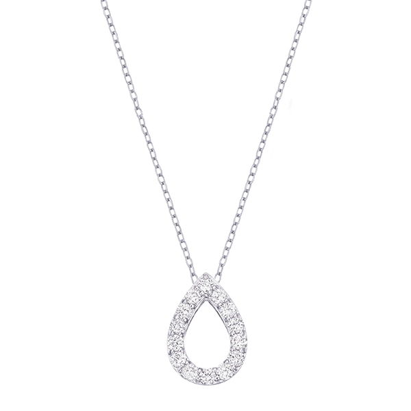 K10ホワイトゴールドダイヤモンドネックレス 