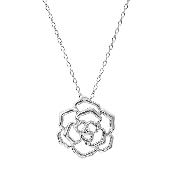 K10ホワイトゴールドダイヤモンドネックレス 