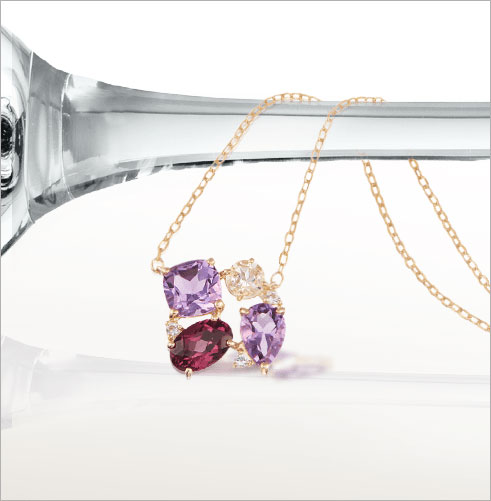 �y�c�c�~ 2025 Early Spring Collection -Call My Luck-�z�V�F�C�v�̈قȂ�嗱�̃J���[�X�g�[�����M���b�ƏW�߂ăZ�b�g�������C���J���[���v�킹��F��������K10�C�G���[�S�[���h�}���`�X�g�[���l�b�N���X