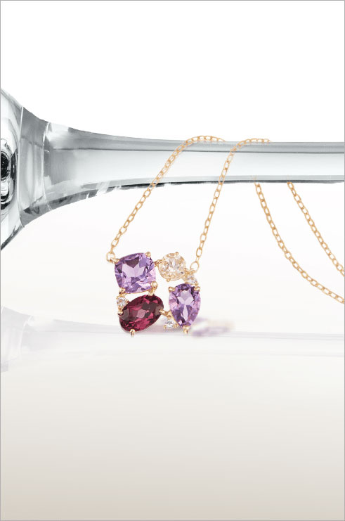 �y�c�c�~ 2025 Early Spring Collection -Call My Luck-�z�V�F�C�v�̈قȂ�嗱�̃J���[�X�g�[�����M���b�ƏW�߂ăZ�b�g�������C���J���[���v�킹��F��������K10�C�G���[�S�[���h�}���`�X�g�[���l�b�N���X