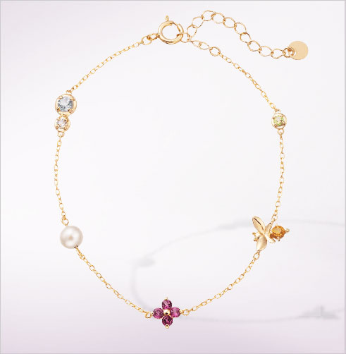 �y�c�c�~ 2025 Spring Collection -GRACE PEARL-�z�t�����[���`�[�t��~�c�o�`�A�Ȗт��v�킹��p�[���ŏt��������K10�C�G���[�S�[���h�}���`�X�g�[���u���X���b�g