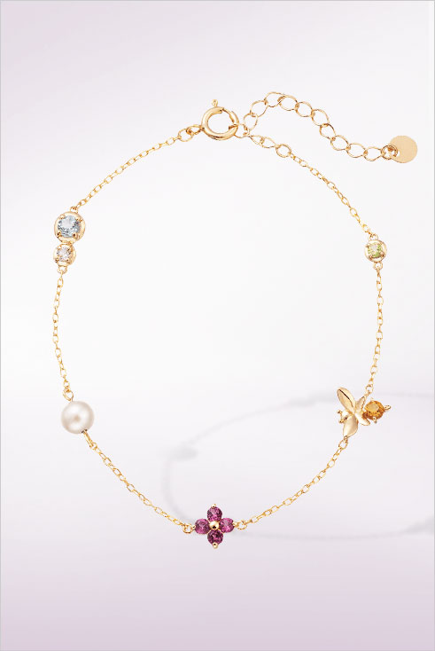 �y�c�c�~ 2025 Spring Collection -GRACE PEARL-�z�t�����[���`�[�t��~�c�o�`�A�Ȗт��v�킹��p�[���ŏt��������K10�C�G���[�S�[���h�}���`�X�g�[���u���X���b�g